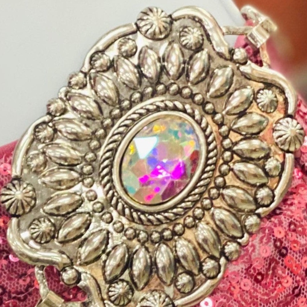 ISO: Silver concho belt with Iridescent Gemstone